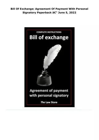 read bill of exchange: agreement of payment with personal signatory