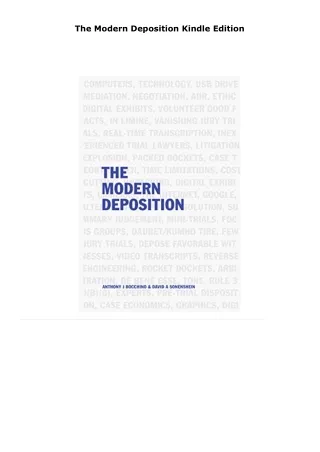 read the modern deposition     kindle edition