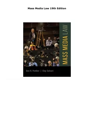 read mass media law     19th edition