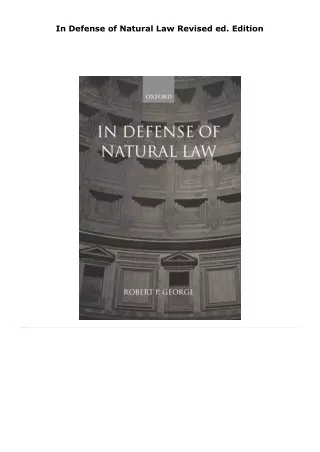 in defense of natural law revised ed edition i i