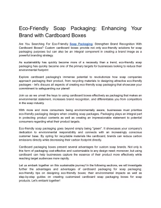 eco friendly brand with cardboard boxes