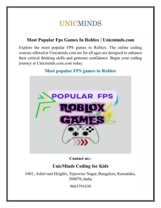 Most Popular Fps Games In Roblox  Unicminds