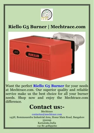 Riello G5 Burner  Mechtrace.com