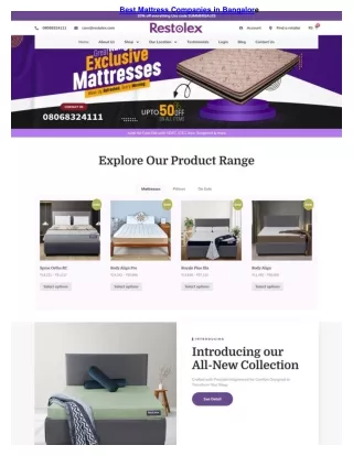 Best Mattress Companies in Bangalore