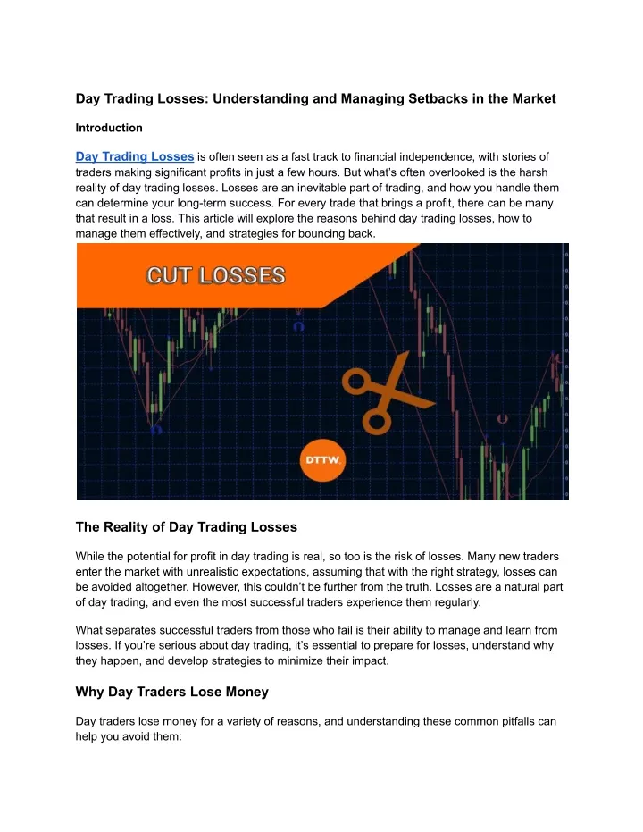 day trading losses understanding and managing