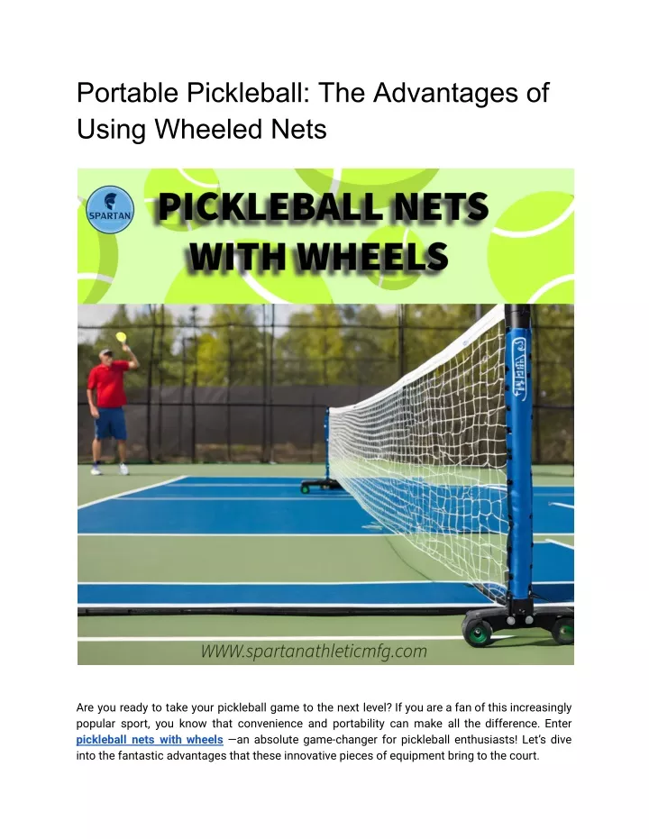 portable pickleball the advantages of using