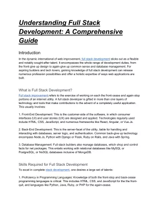 full stack development