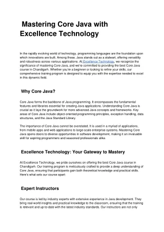 article on java