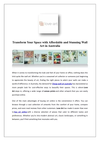 transform your space with affordable and stunning