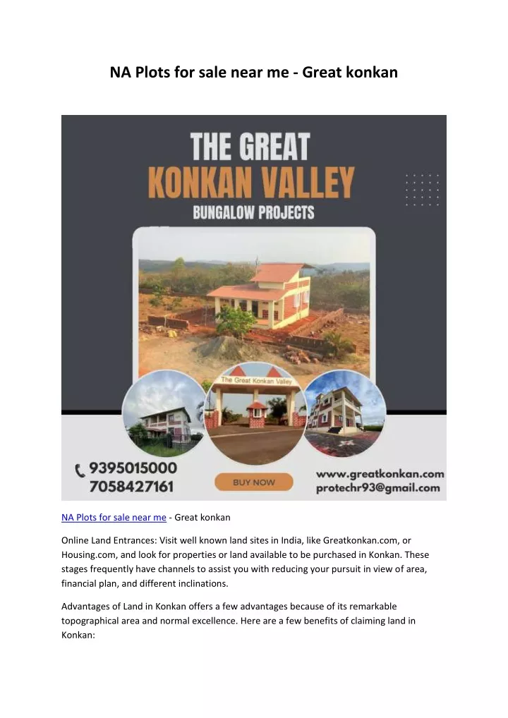 na plots for sale near me great konkan