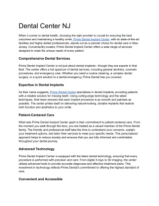 Dental Center NJ