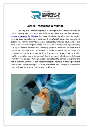 Cornea Transplant in Mumbai.docx