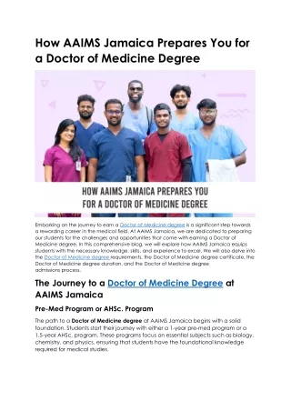 Doctor of Medicine degree requirements
