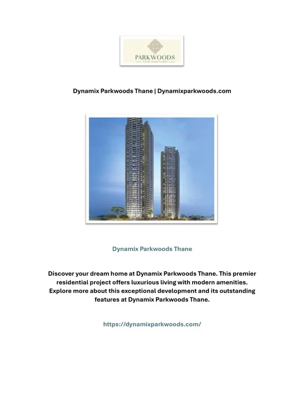 Dynamix Parkwoods Thane | Dynamixparkwoods.com