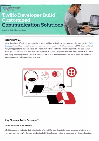 Twilio Developer Build Customized Communication Solutions