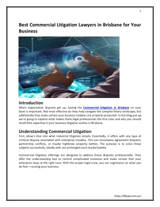 Best Commercial Litigation Lawyers in Brisbane for Your Business