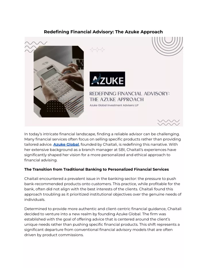 redefining financial advisory the azuke approach