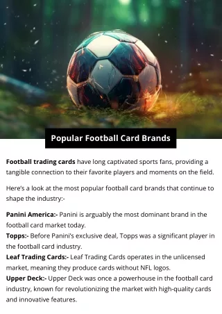 Popular Football Card Brands