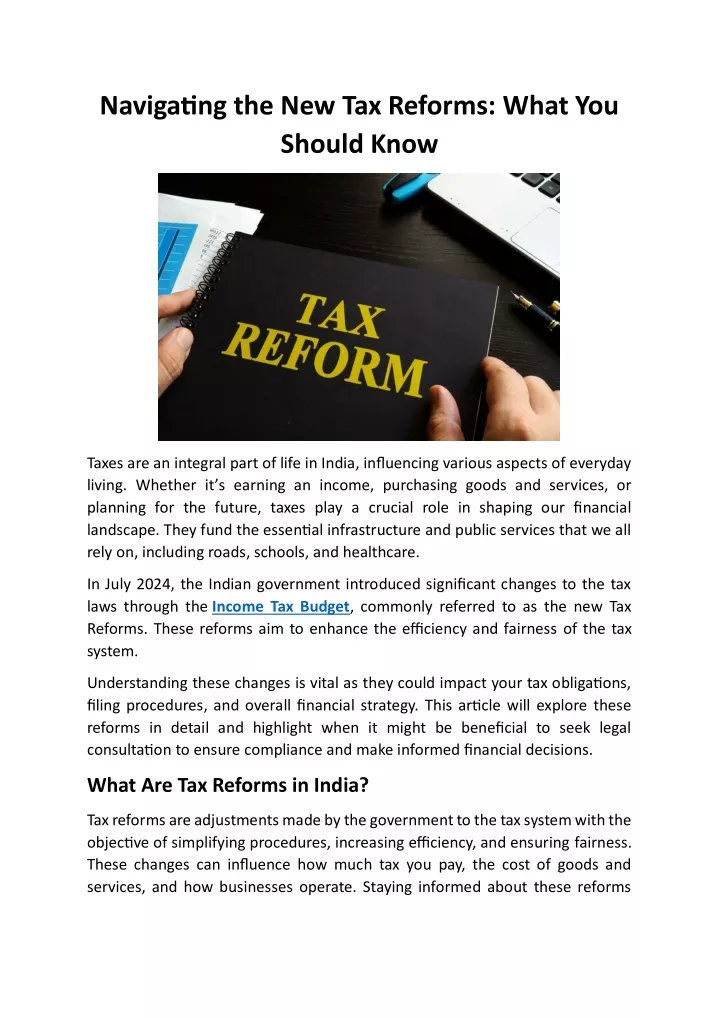 navigating the new tax reforms what you should