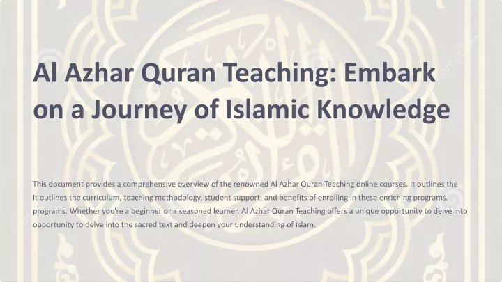 al azhar quran teaching embark on a journey