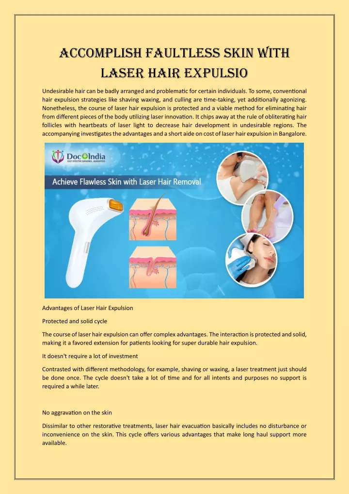 accomplish faultless skin with laser hair expulsio