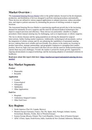 Automated Suturing Devices Market: Challenges and Solutions in Enhancing Surgica
