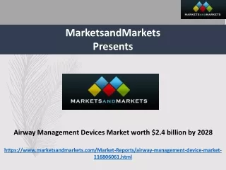 Airway Management Devices Market to Reach $2.4 Billion by 2028 with a 5.6% CAGR