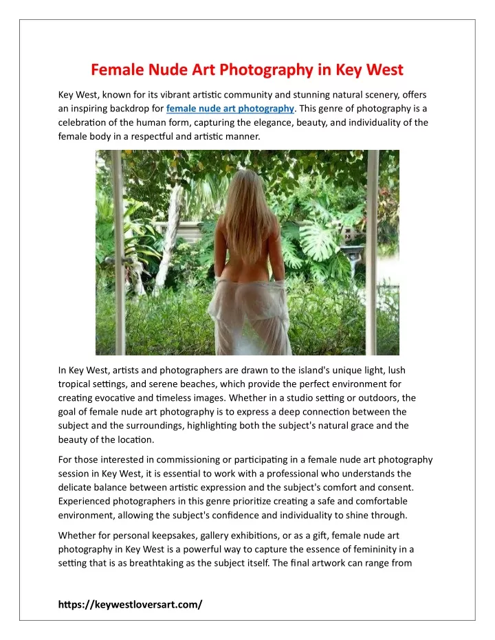 female nude art photography in key west