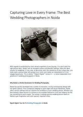 Wedding Photographers in Noida