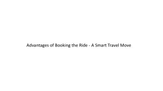 Advantages of Booking the Ride - A Smart Travel Move