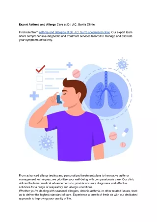 Expert Asthma and Allergy Care at Dr. J.C. Suri’s Clinic