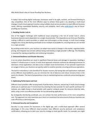 why multi cloud is key to future proofing your