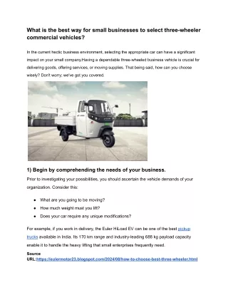 What is the best way for small businesses to select three-wheeler commercial vehicles_ (1)