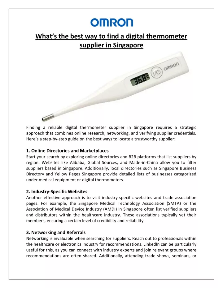 what s the best way to find a digital thermometer