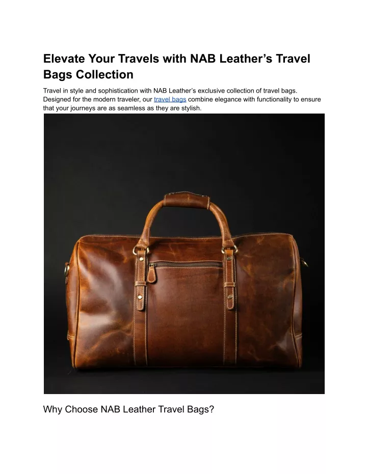 elevate your travels with nab leather s travel