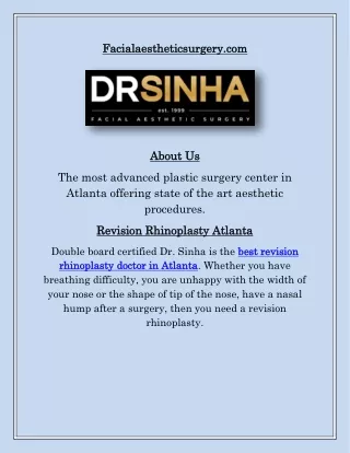 Revision Rhinoplasty Surgeon in Atlanta