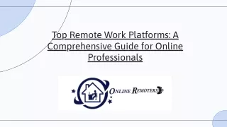 Top Work From Home Sites: Discover the Best Options with Online Remoters