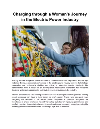 Charging through a Woman_s Journey in the Electric Power Industry