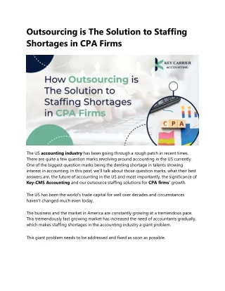 Outsourcing is The Solution to Staffing Shortages in CPA Firms