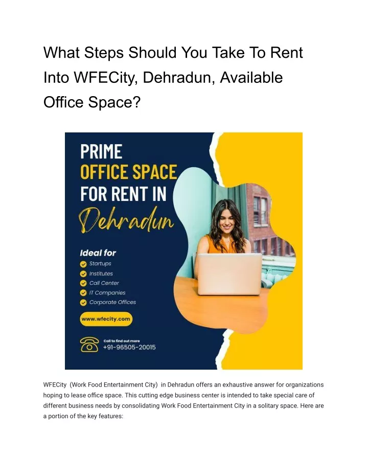 what steps should you take to rent into wfecity