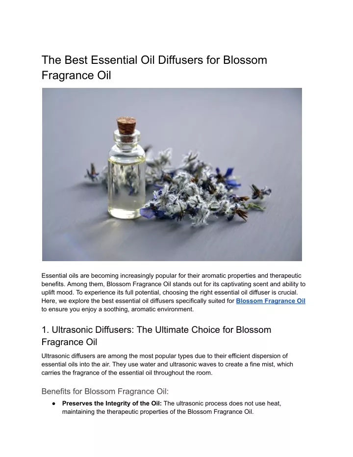 the best essential oil diffusers for blossom