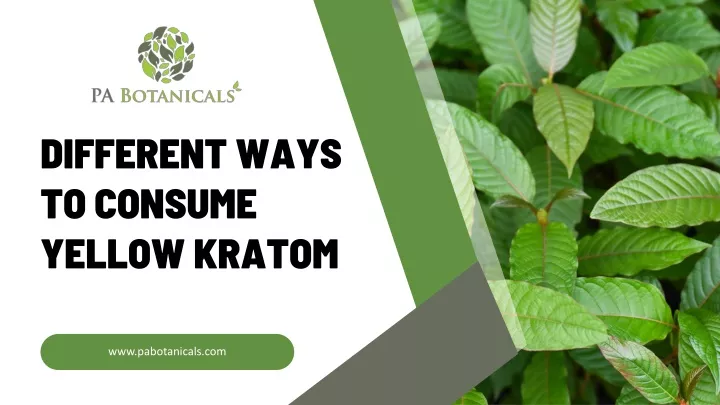 different ways to consume yellow kratom