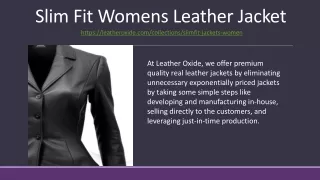 Slim fit women leather jacket