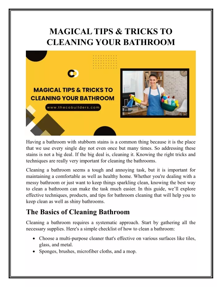 magical tips tricks to cleaning your bathroom