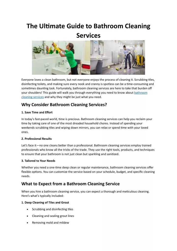 the ultimate guide to bathroom cleaning services