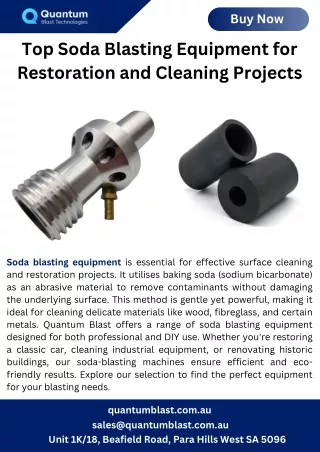 Top Soda Blasting Equipment for Restoration and Cleaning Projects