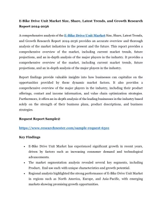 e bike drive unit market size share latest trends