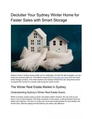 Declutter Your Sydney Winter Home for Faster Sales with Smart Storage