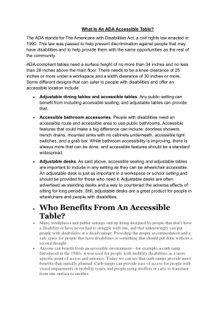 What Is An ADA Accessible Table?