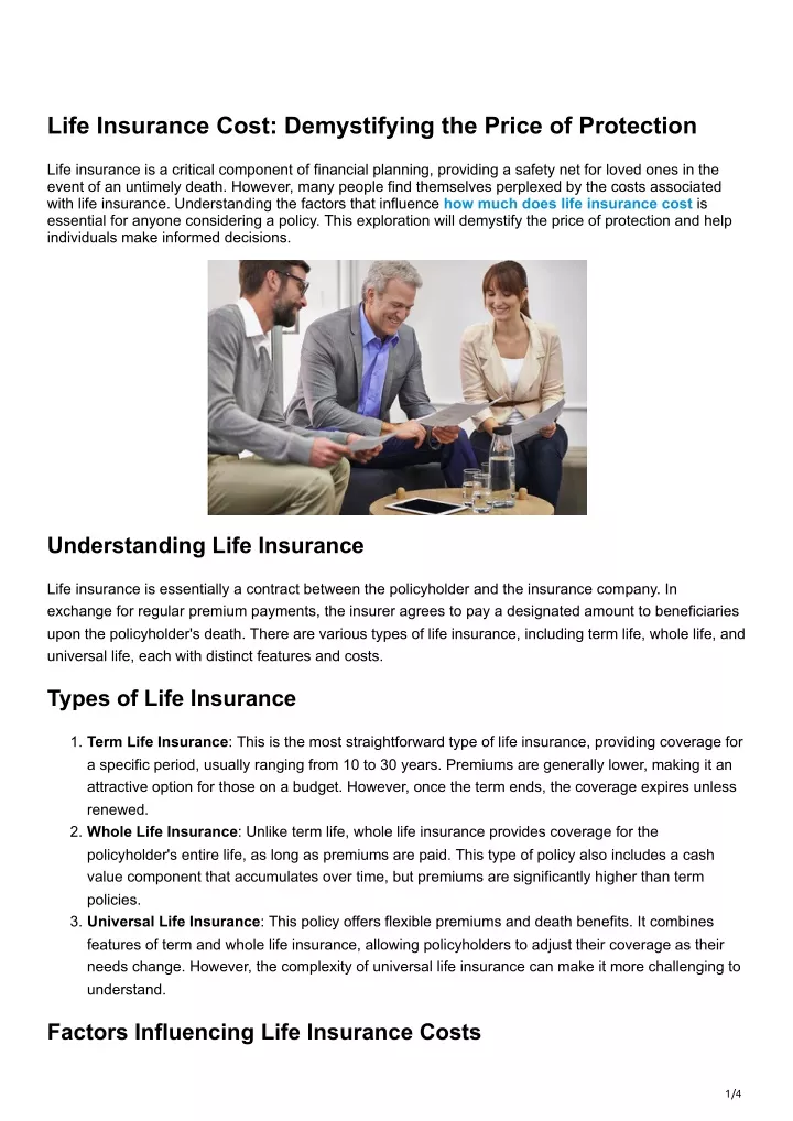 life insurance cost demystifying the price